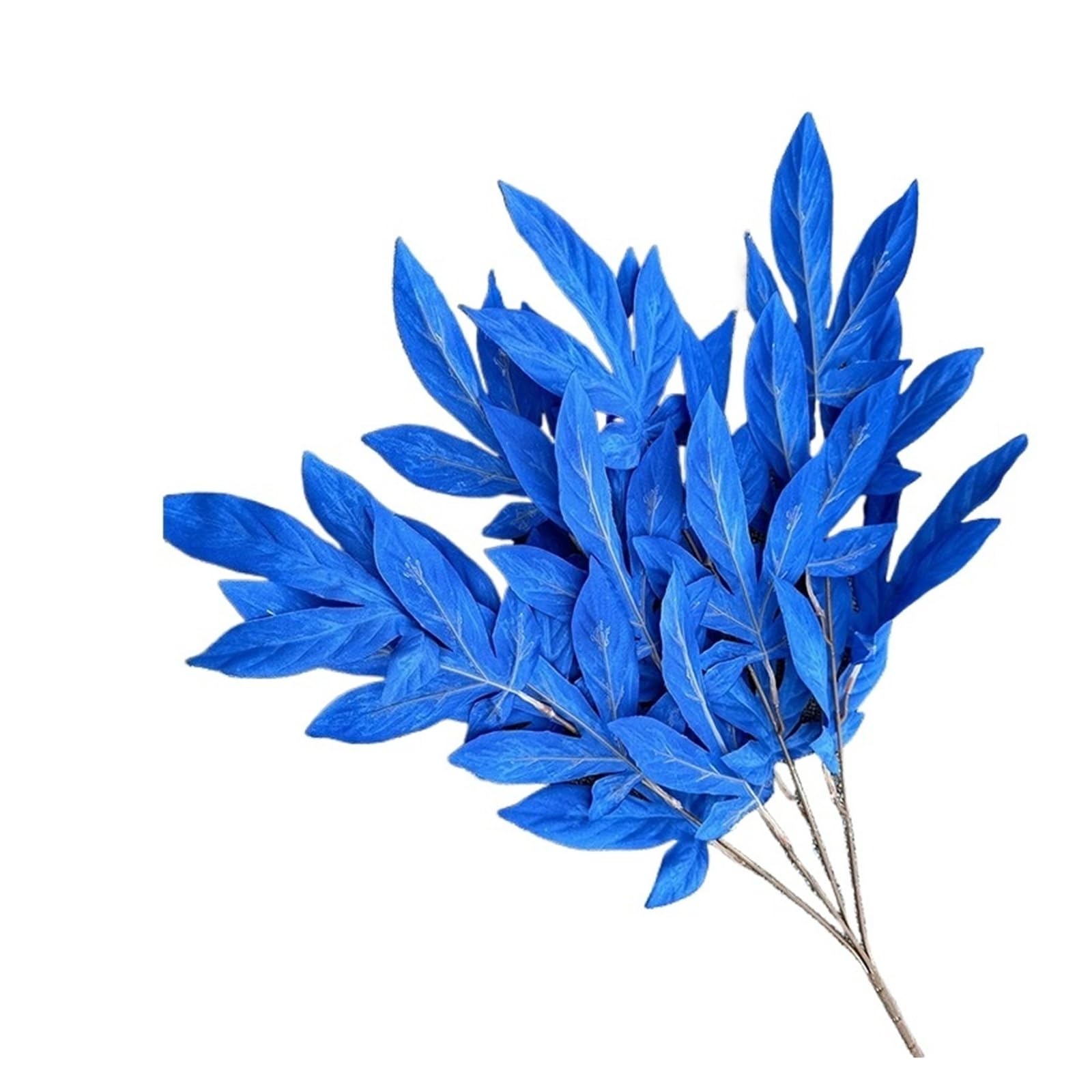 1PC Artificial Plants Silk Leaves Pink Wedding Decoration Bouquet Fake Plant Leaf Home Decor(Blue)