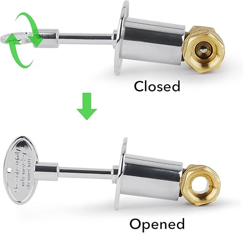 Miniatura 5 de Stanbroil Llave de válvula de gas de 3 pulgadas para válvulas de bola de giro de 1/4 y 5/16 pulgadas para fogatas de gas y chimeneas, cromo pulido