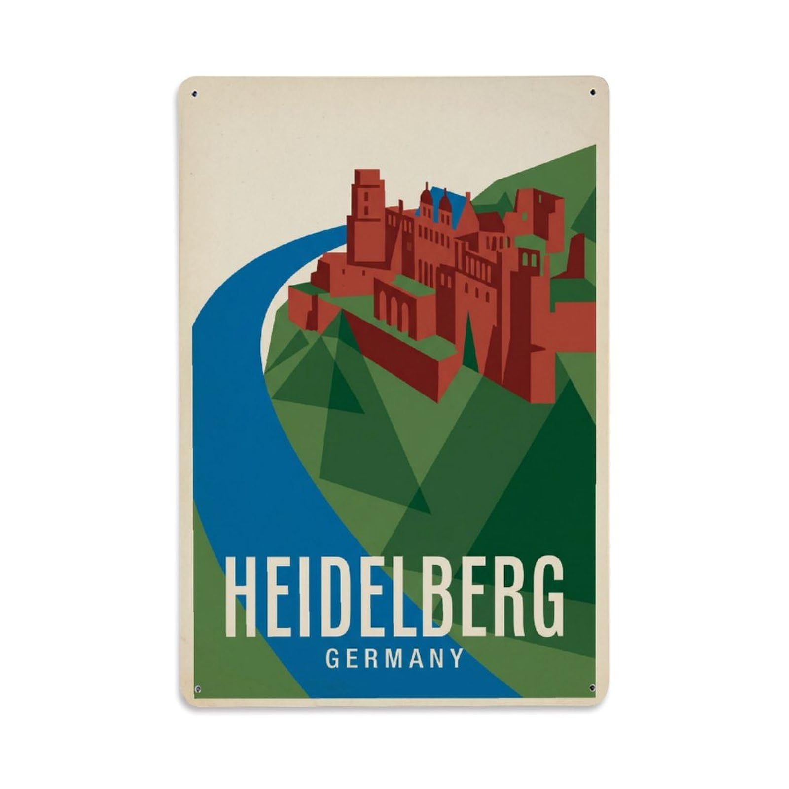 Retro Germany Heidelberg Travel Metal Tin Sign