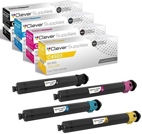 CS - Cartucho de tóner compatible con Ricoh C4503 841849 negro 841852 cian 841851 magenta 841850 color amarillo láser Aficio MP C4503 Aficio MP