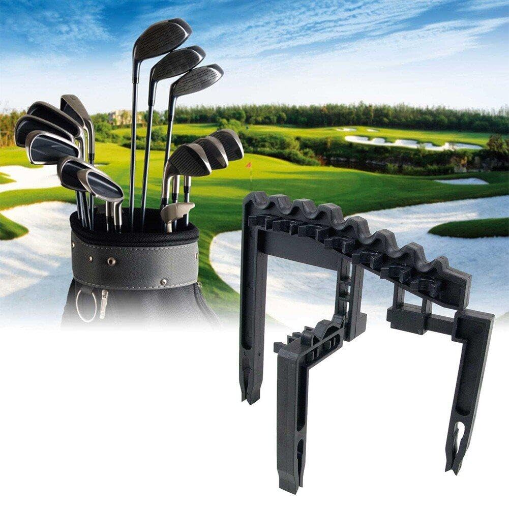 Support de Club de Golf 9 Fer en Fer Durable, Outil Universel pour 9 Clubs de Golf, Support de Rangement Debout pour Clubs de Golf, Accessoires de Golf.
