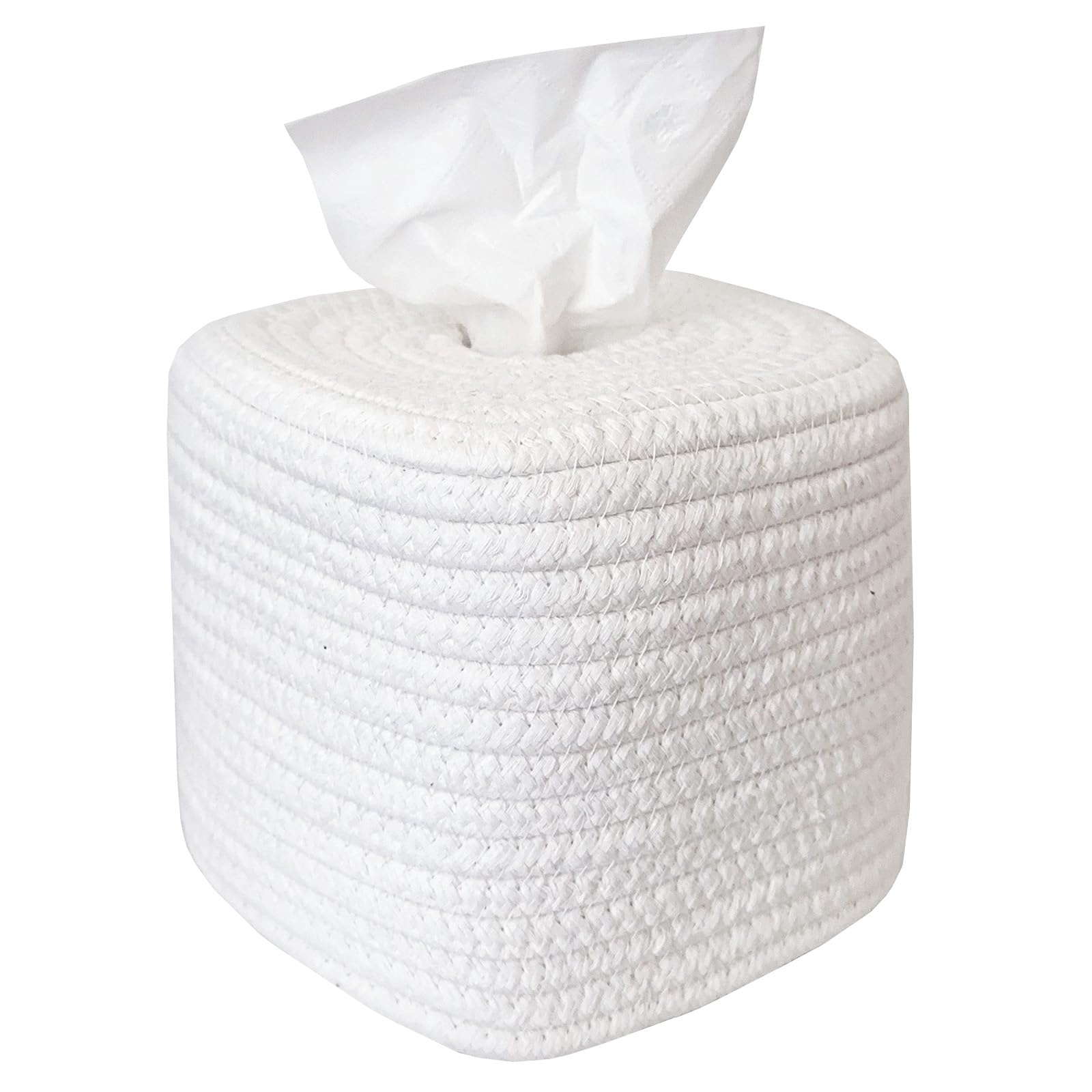 Anna-Kaci Rounded Minimalist Tissue Box Cover with Smooth Contoured Design