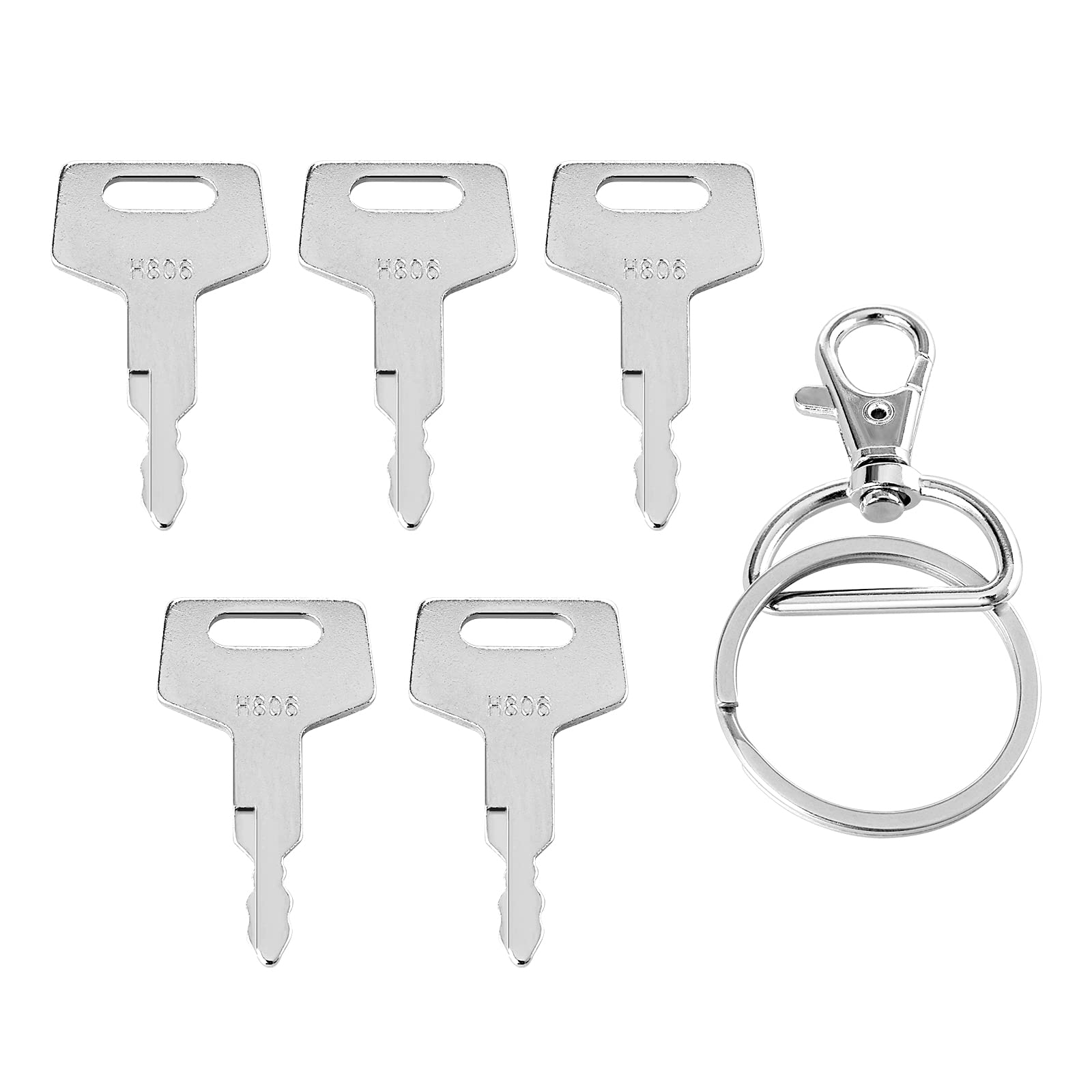 Ignition Key for Takeuchi Excavator - Heavy Equipment Key Fits for Takeuchi Gehl Case New Holland Hitachi CTL Excavator Loader Skid Steer, Replace H806 17001-00019 180845, 5 PCS
