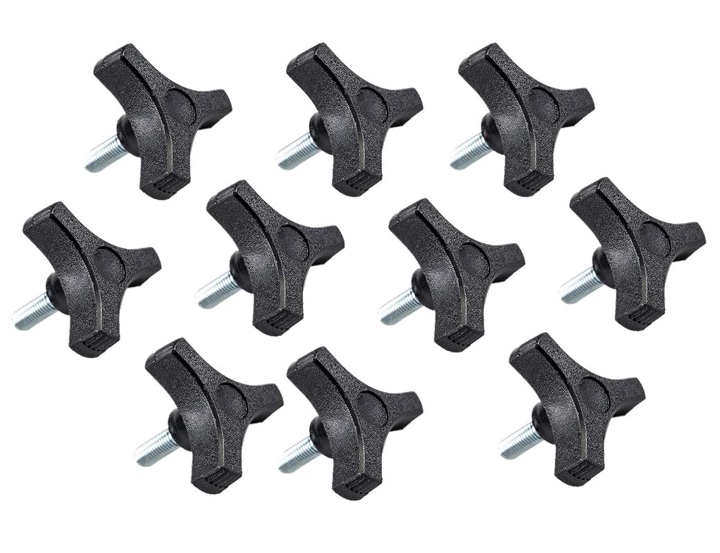 10PCS 1/4 20 Male Thread Wing Nut Knob 2 inch Diameter with 2 inch Long Threaded Post for Lawn Mower, Woodworking Tools & Jigs, Clamps Umbrella Base, Wing Nut Knob