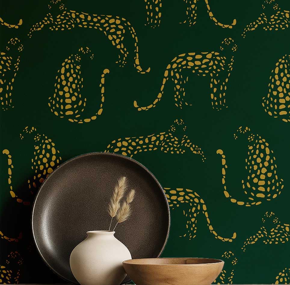 Papier peint léopard sans colle ni résidu - Rénovation murale verte et facile S4Sassy