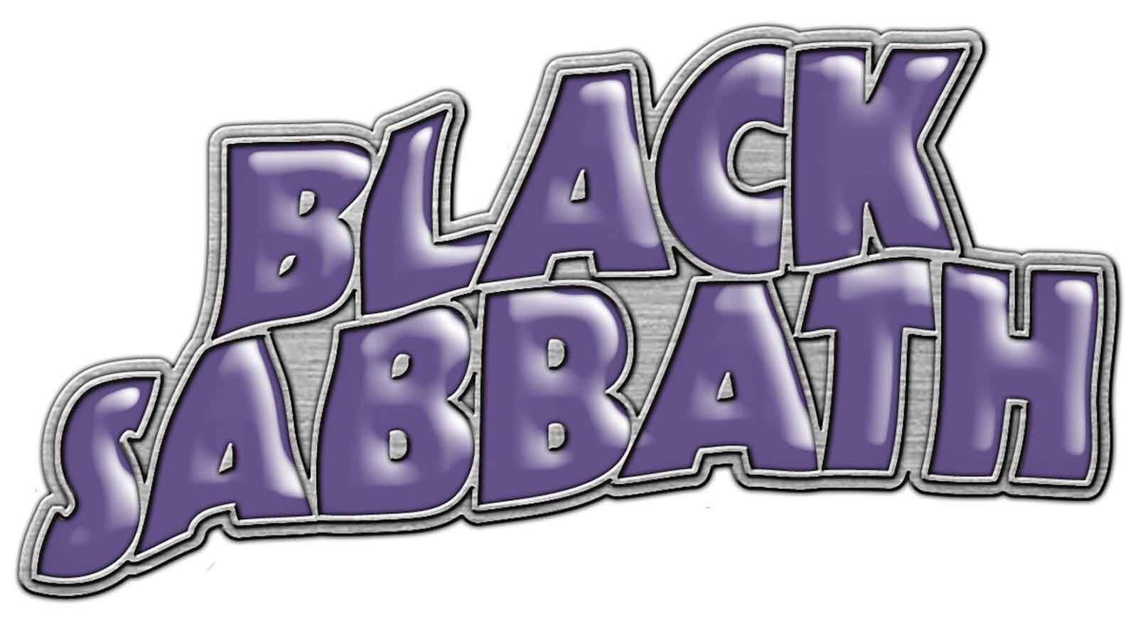 Black Sabbath Pin Badge Classic Purple Band Logo Official Metal Lapel Bir boyut