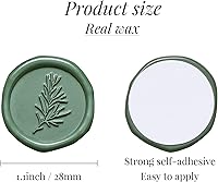 Vista 3 de UNIQOOO Calcomanías de Sello de Cera - Calcomanías de Sello de Sobre de Invitación de Boda de Romero, 100 Piezas de Calcomanías Autoadhesivas Verde