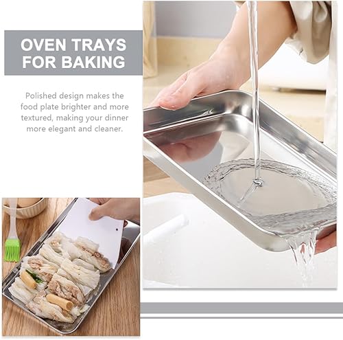 Miniatura 7 de UPKOCH - Juego de 4 bandejas para cocinar al vapor de acero inoxidable con raspador y kit de herramientas múltiples, sartén a vapor de cocina