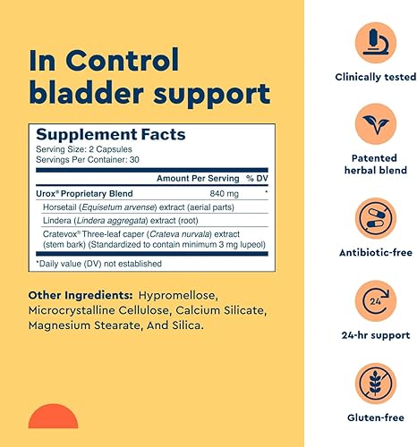 Miniatura 3 de Uqora in Control Soporte de la vejiga - Cuidado diario de la vejiga y apoyo para la comodidad urinaria - Hecho con botánicos, como cola de caballo y