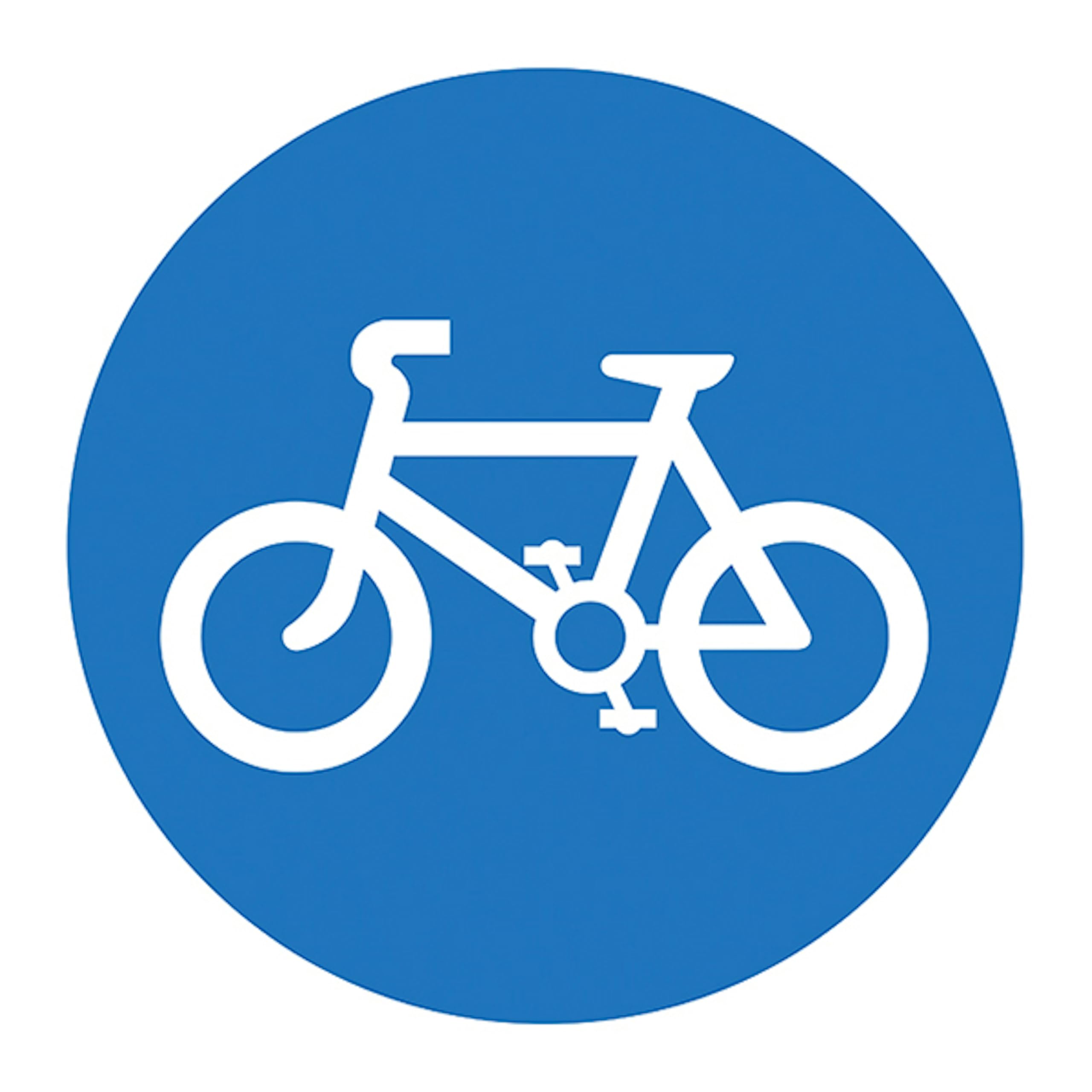 V Safety Cycle Lane 600 x 600 mm - 3mm Reflective Aluminium Composite Safety Sign, White