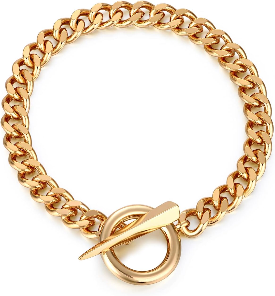Dainty Layering Bracelets for Women 18 k Gold Plated Fashion Adjustable Chunky Cuban Paperclip Link Chain Bracelets Jewelry for Women Girls Gift