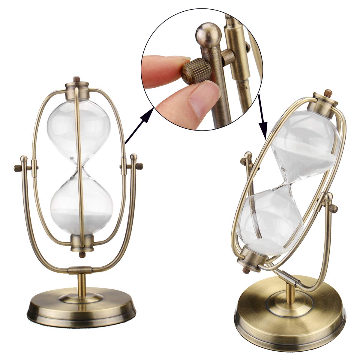 MJJEsports 30 Minutos Rolating Sand Reloj De Arena Sandglass Arena Reloj Temporizador De La Habitación De Casa Decoraciones Regalo