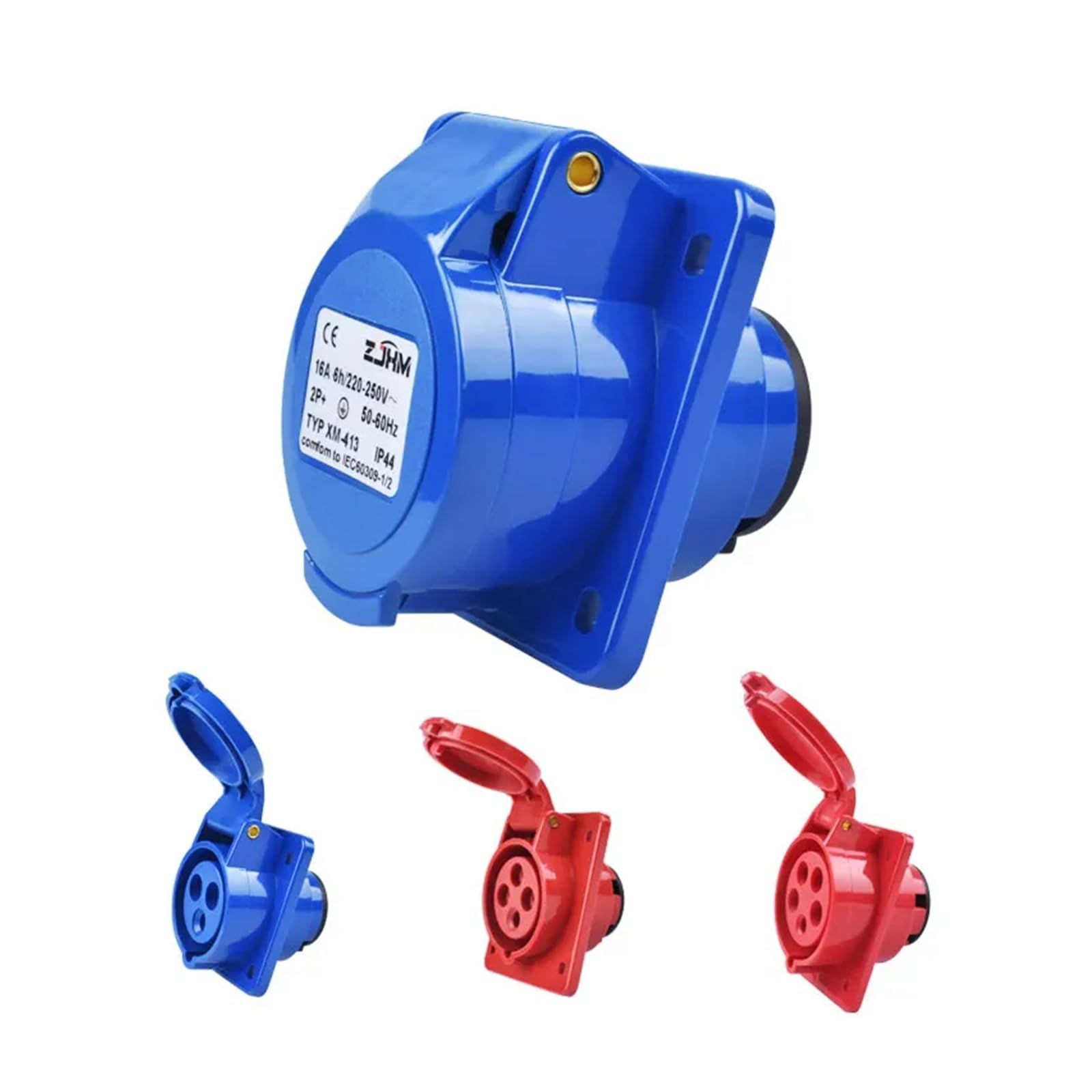 Spina e presa industriale IP44 16A/32A, connettore impermeabile a 3 pin, 4 5, collegamento elettrico, parete (Wall Mounted Plug, 32A-4P)