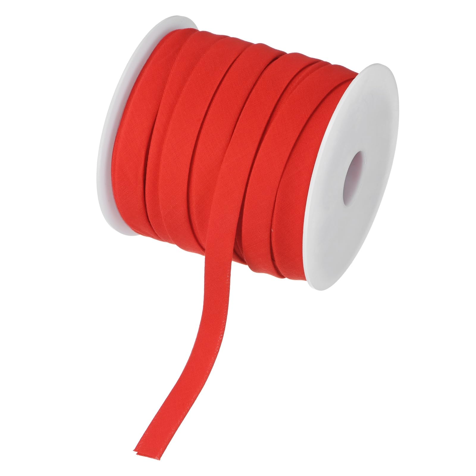 M METERXITY Double Fold Bias Tape, 1/2 Inch x 25 Yard Piping Trim Fabric Binding Tape for Sewing, Apply to Seaming, Hemming, Binding, Quilting, DIY Craft Accessories (Red)