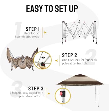 CROWN SHADES 4m x 4m Pop-Up Gazebo, Garden Shelter with Mesh Sides