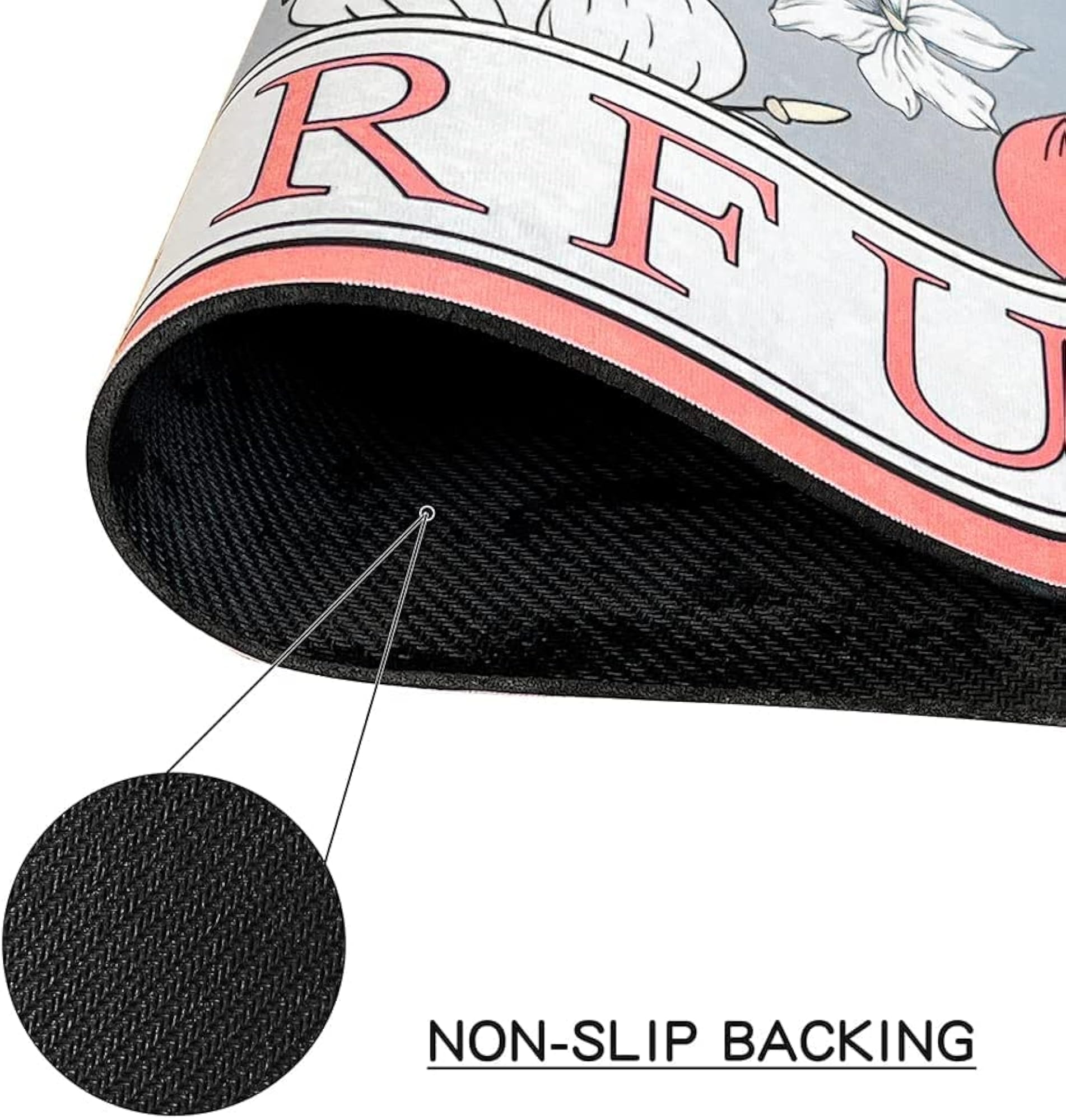 Non-Slip Diatom Mud Shower Mat, Quick-Drying Floral Pattern