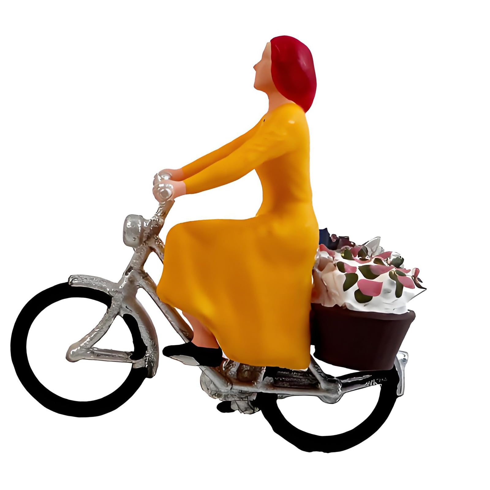 Hredyqw 1/64 Scale Bicycles Figurine Set Resin Cycling Men Women Miniature Dioramas Model Crafts Railway Dollhouses