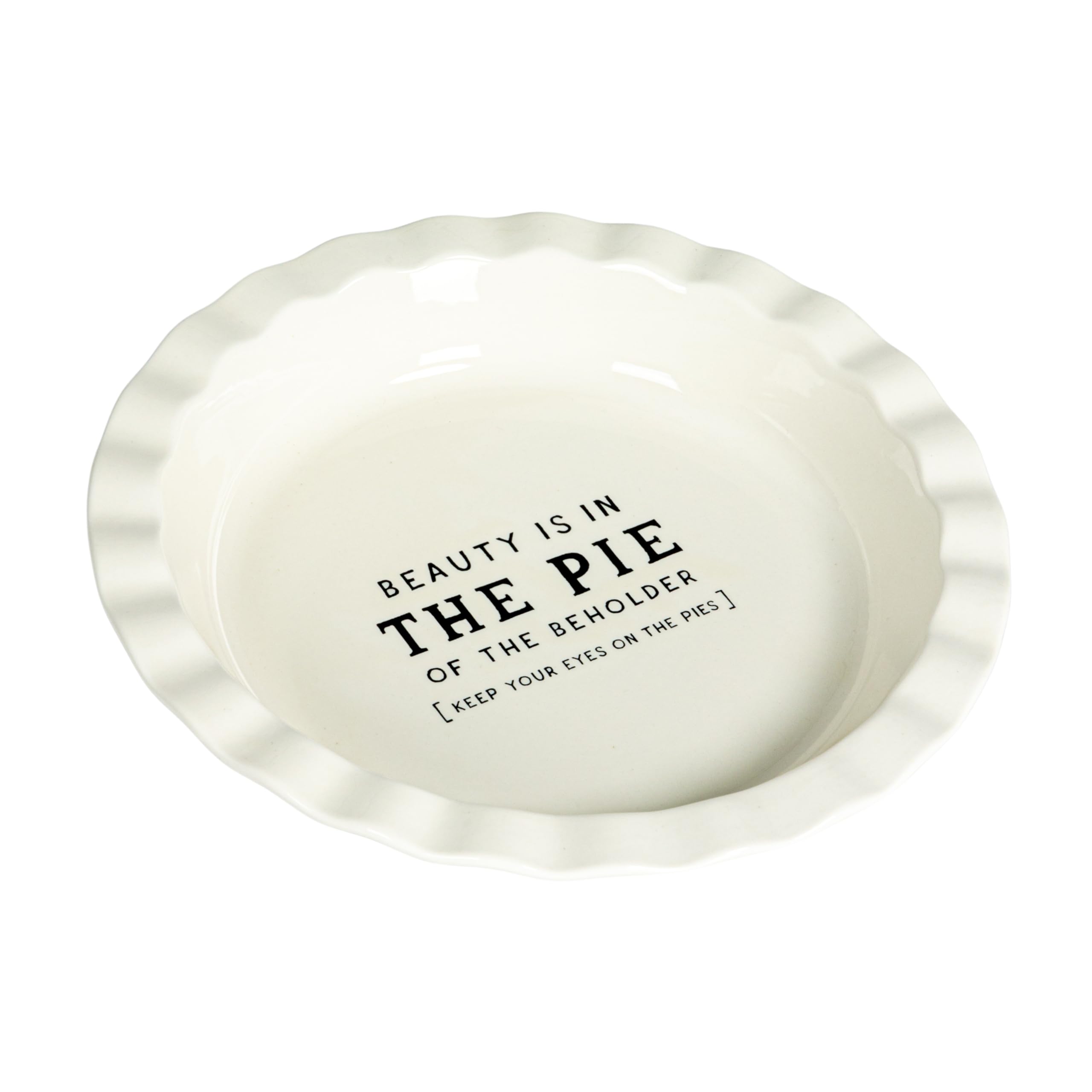 Creative Co-OpWhite Round Stoneware Pie Dish, Medium