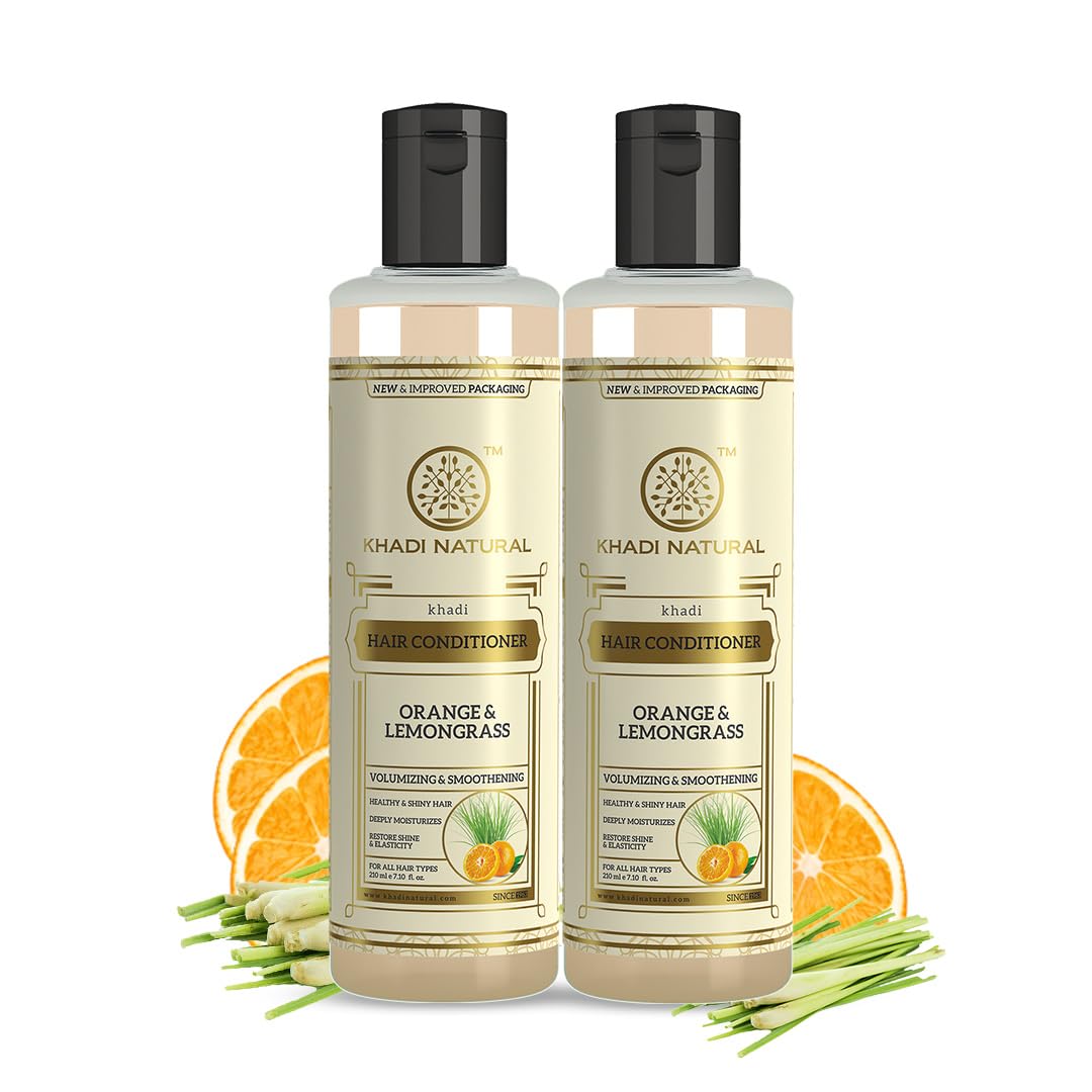 Khadi Natural Orange & Lemongrass Herbal Hair Conditioner | Herbal Hair Conditioner for Frizzy Hair | Conditioner for Repairing Damage Hair |…
