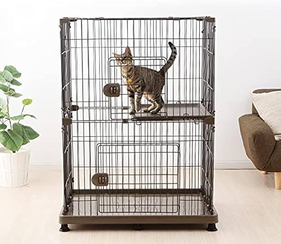 キャットケージ　キャスター付き　高さ188cm ケージ　グレー　ゲージ BTM 猫 ケージ キャットケージ ペットケージ キャスター付 猫