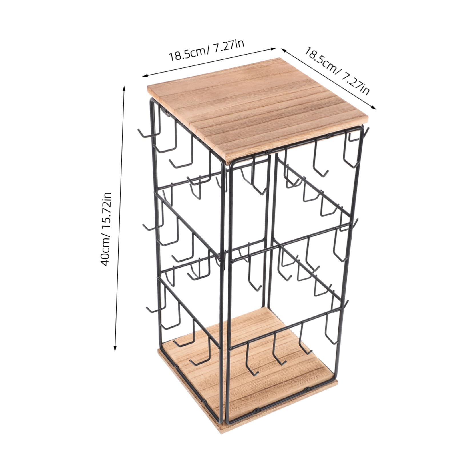 Levemolo Espositore Rotante in Legno per Orecchini e Gioielli Ganci | 1 Pezzo, Marrone, Ferro e Legno, per Anelli e Accessori su Vanity e Countertop