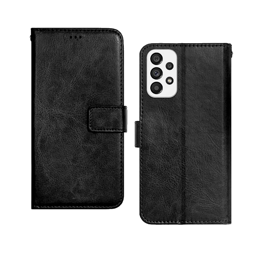 Inktree Samsung Galaxy A73 5G Flip Case | Premium Leather Finish Flip Cover | with Card Pockets | Wallet Stand |Complete Protection Flip Cover for Samsung Galaxy A73 5G - Black (B09YRGQXH6) Amazon Price History, Amazon Price Tracker