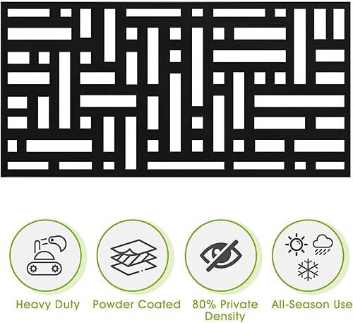 Miniatura 3 de Elevens Pantalla de privacidad de metal para patio al aire libre, paneles decorativos independientes con soporte para terraza, patio, balcón,