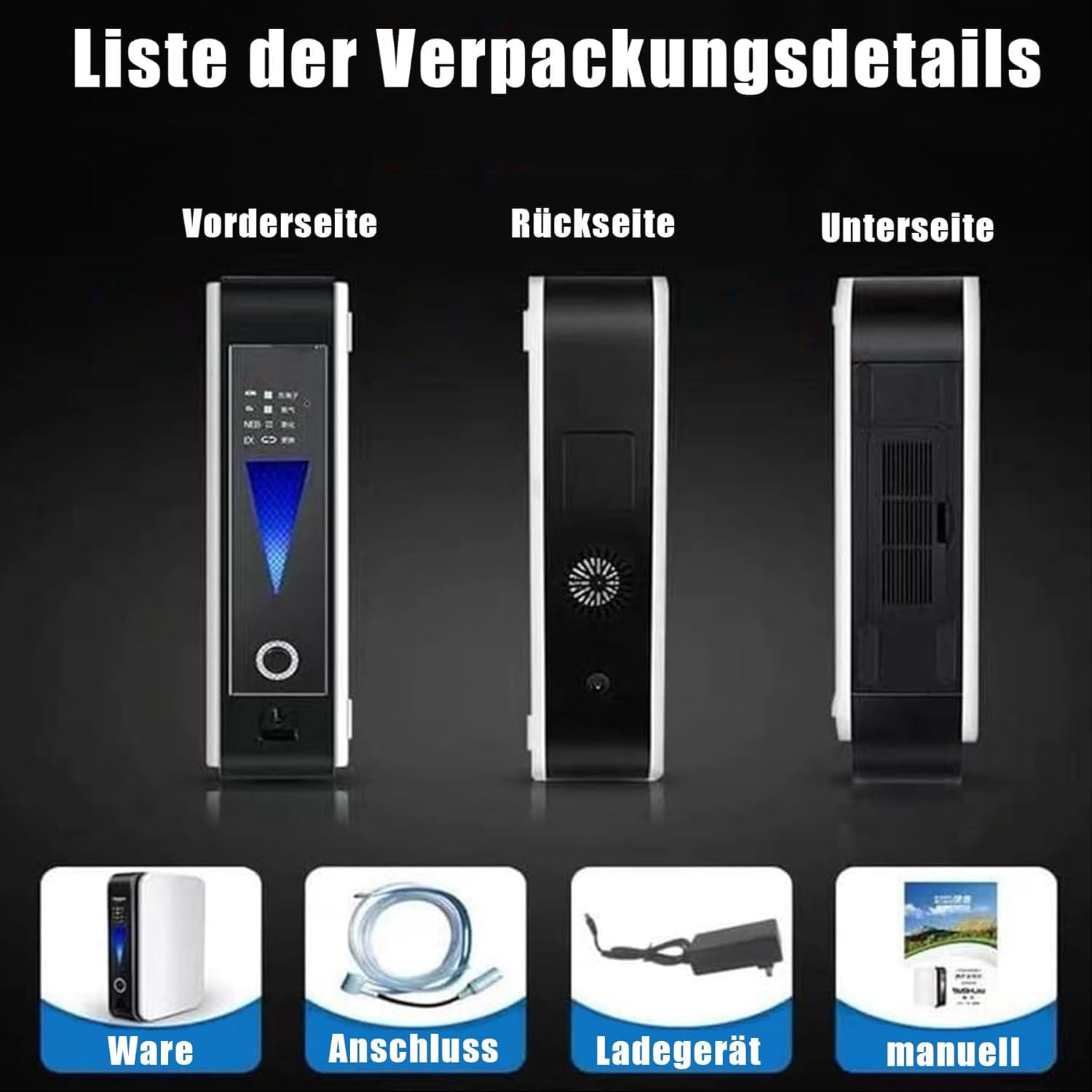 Mini concentratore di Ossigeno Portatile, Macchina per Ossigeno, generatore di Ossigeno Regolabile 1-2 l/min per casa, Viaggio, Auto da casa