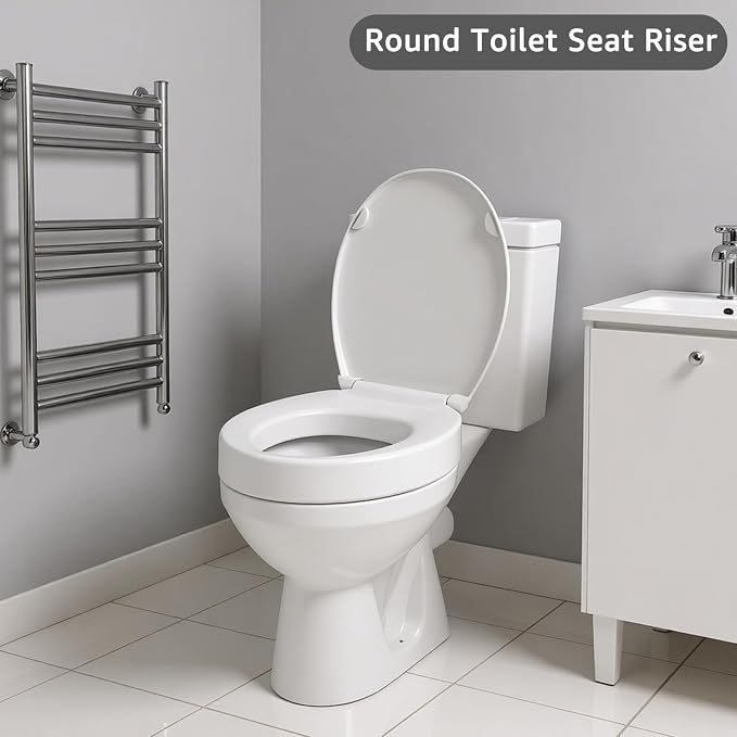 Asiento elevado para inodoro redondo de 2.91 pulg miniatura 5