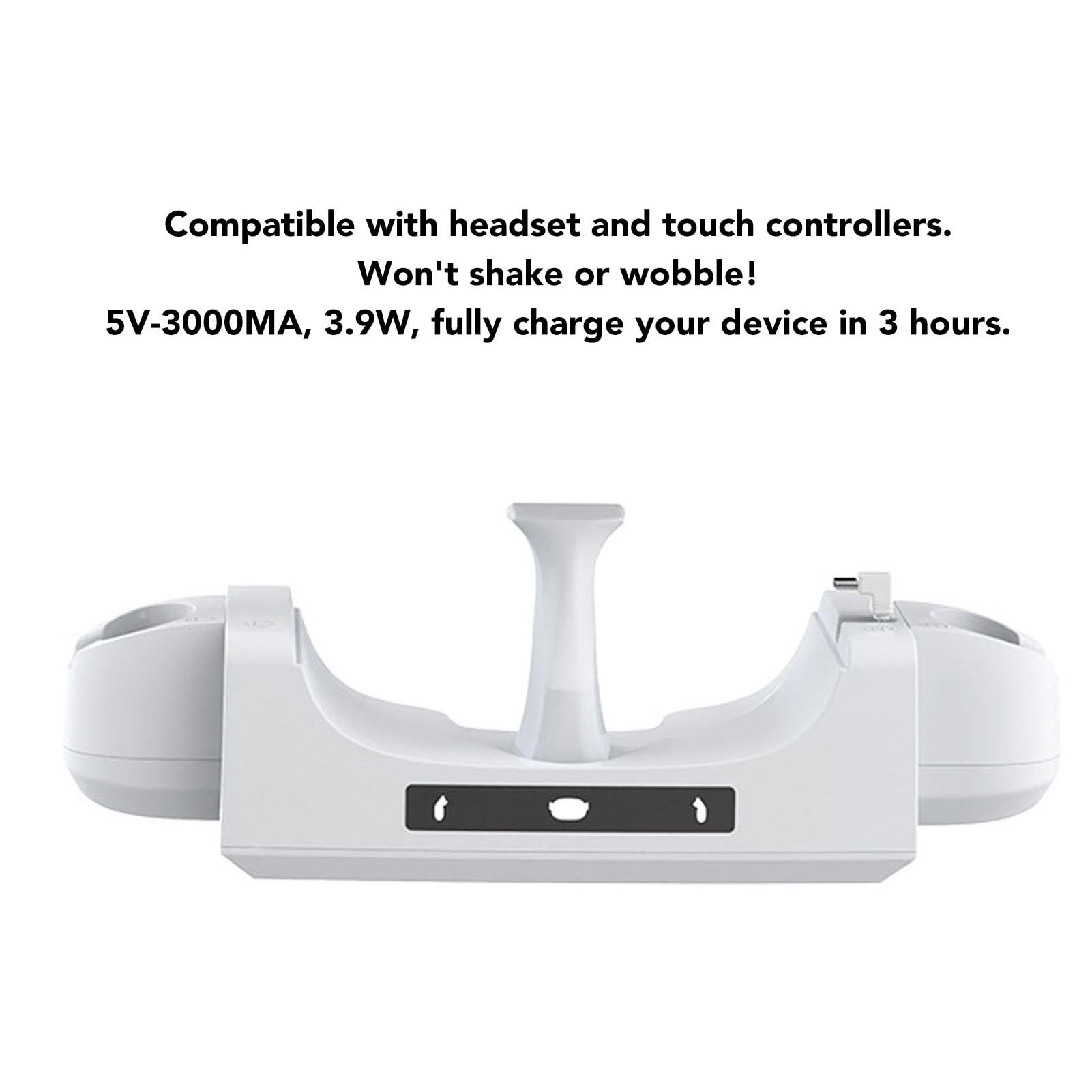 Estación de Carga VR Indicador LED de Montaje de Montaje de Pared VR para Auriculares VR y Controlador táctil con 2 baterías y Cable USB C