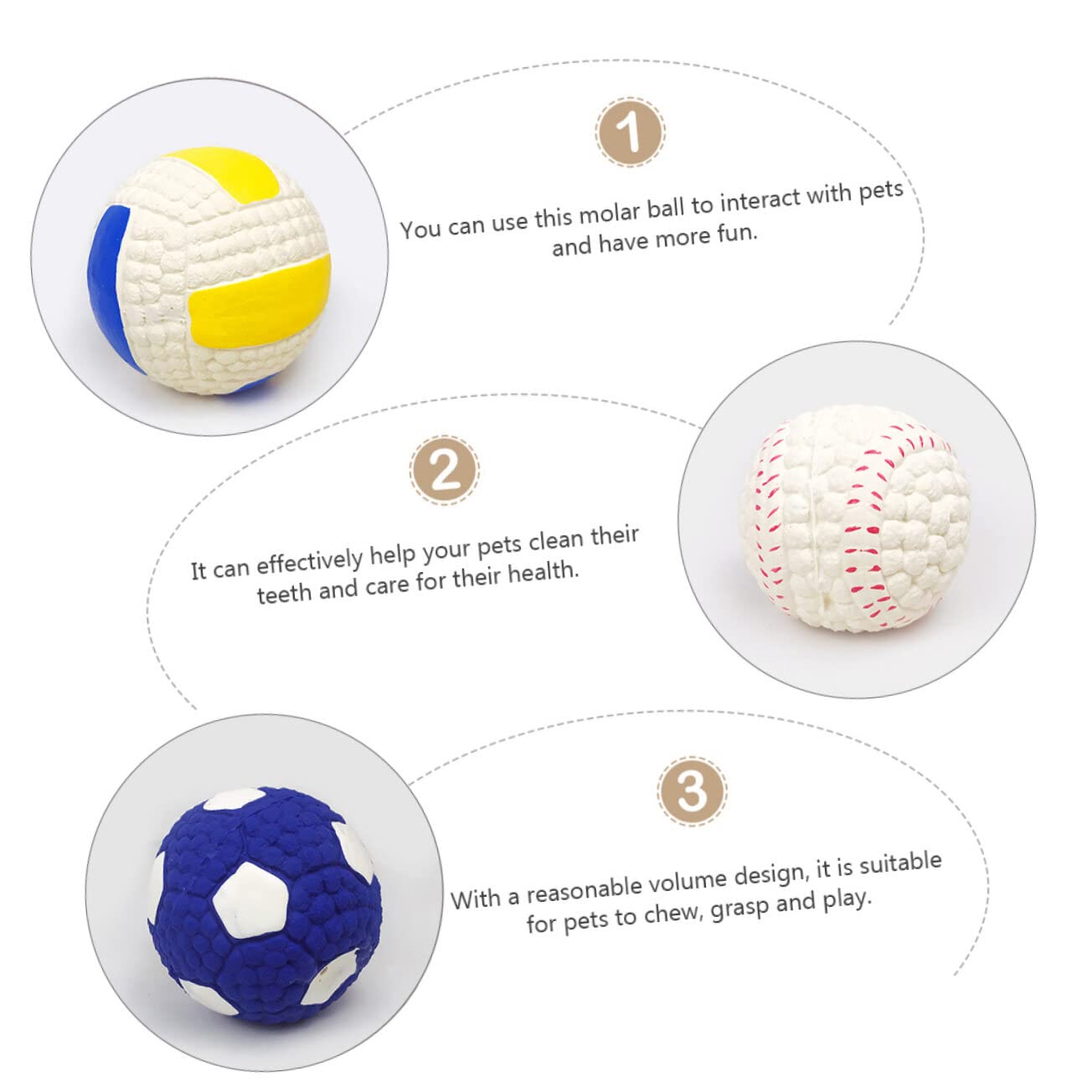 Hohopeti 3stücke Interaktiver Ball Spielzeug Für Hunde Mit Molar Design Zur Zähne Reinigung Und Haustier Training Haustierbedarf Für Mundpflege