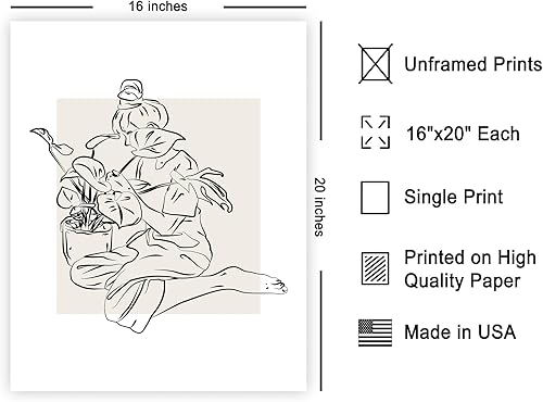 Miniatura 552 de Poster Master Póster de peonías – Estampado de flores retro – Ilustración floral – Ilustración en blanco y negro – Diseño de línea y abstracto –