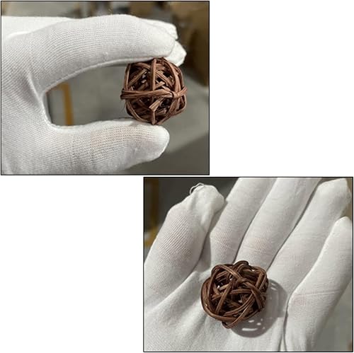 Miniatura 5 de MECCANIXITY 12 bolas decorativas de mimbre de ratán de 2 pulgadas para rellenos de jarrones, bodas, jardines, fiestas de pasillo, color azul oscuro