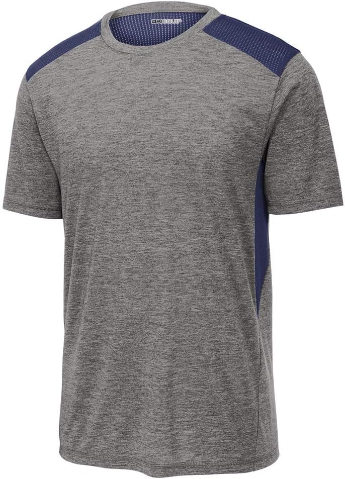 DRIEQUIP Mens Moisture Wicking Tri-Blend Wicking Draft Tee Sizes XS-4XL