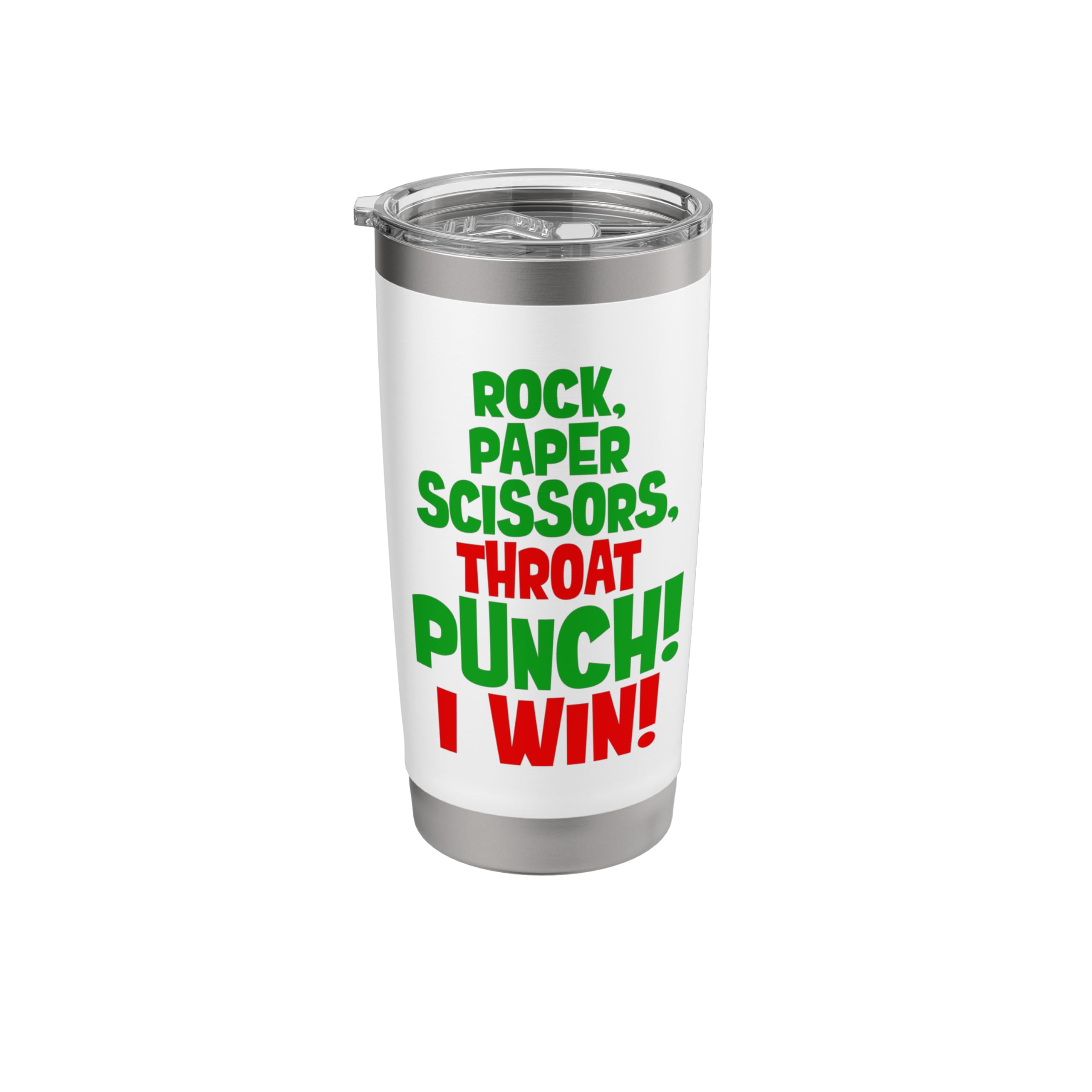 rock paper scissors throat punch I win green hand costume Stainless Steel Insulated Tumbler
