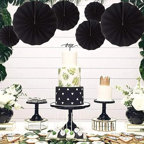 Miniatura 35 de MOWO Abanicos de papel rosa y naranja intenso, decoración de pared para colgar en el techo, decoración para otoño, otoño, Acción de Gracias, baby