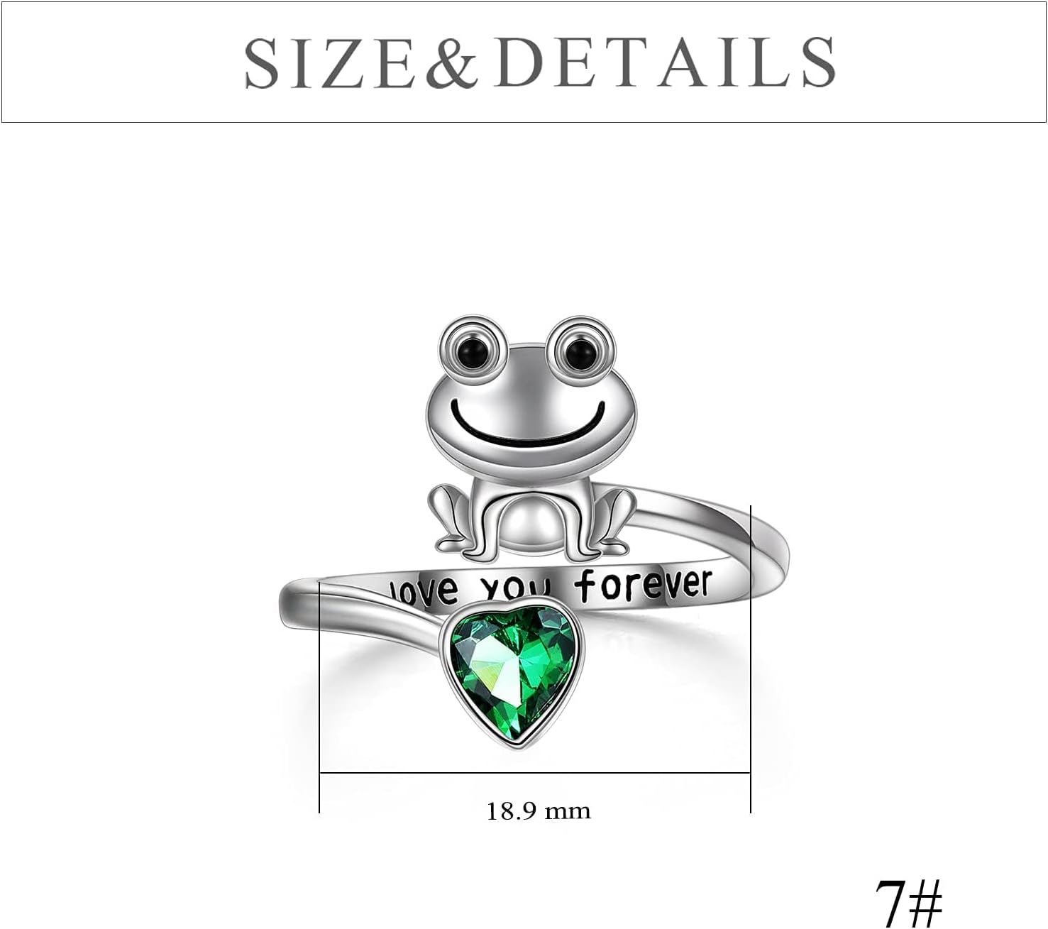 POPLYKE Frog Rings for Women Sterling Silver Frog Hold Topaz Heart CZ Rings Statement Rings