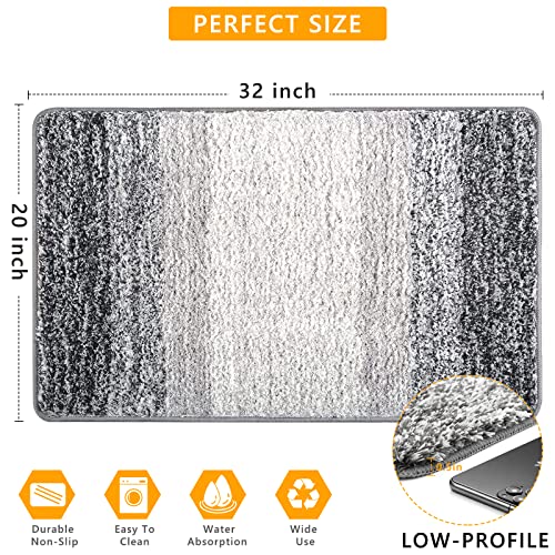 Indoor Door Mat Front Door Mats, Super Absorbent Entrance Door Rug For Small Door, Non Slip Back Door Mat, Soft Entry Rugs Inside Machine Washable Door Carpet For Entryway (32"X20", Grey/Gray) #TOP2