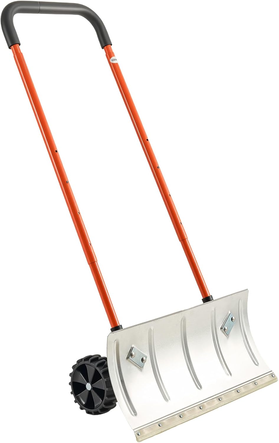 VEVOR 24 inch Snow Pusher Shovel with Wheels, Metal Heavy Duty Wheeled Push Snow Shovels for Driveway With Wheels 24 inch