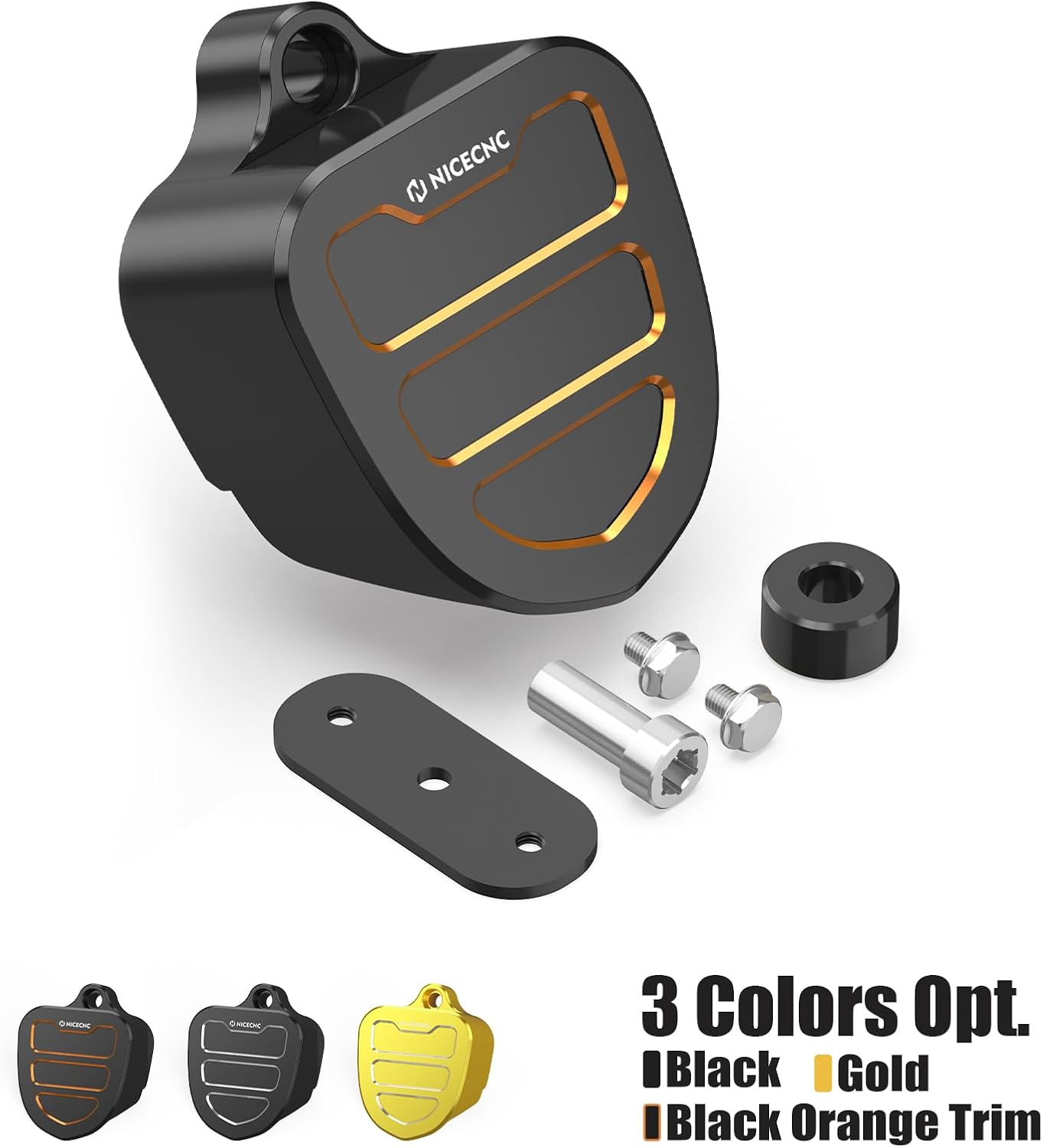 NICECNC Orange Horn Cover Cap Horn Trim Guard Compatible with Harley Electra Glide Police FLHTP 2018-2024, Tri Glide Ultra FLHTCUTG 2018-2024, CVO Tri Glide FLHTCUTGSE 2020-2022, See Fitment