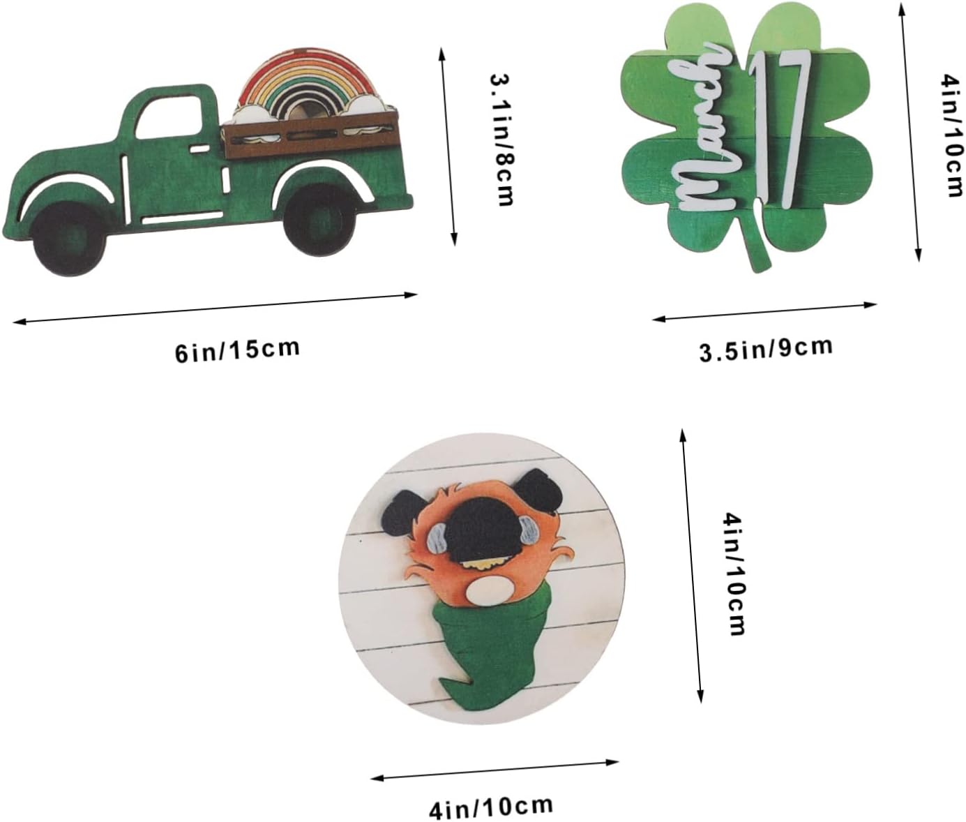 Patrick's Day Decorations Tiered Tray Decor Realistic Wooden Craft for Home
