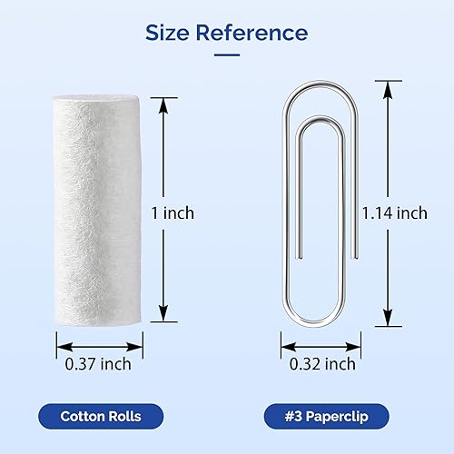 Miniatura 11 de JMU 250 rollos de algodón dentales, tapones de sangrado nasal no estériles de 1.5 pulgadas, rollos de algodón #2 de alta absorción en la boca