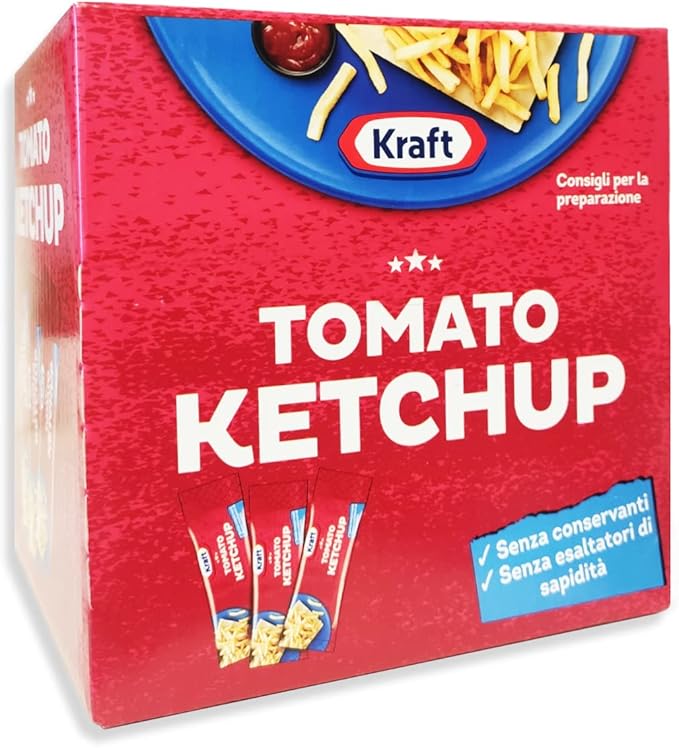 Kraft Tomato Ketchup Box da 100 Bustine Monodose 17 g Monoporzione