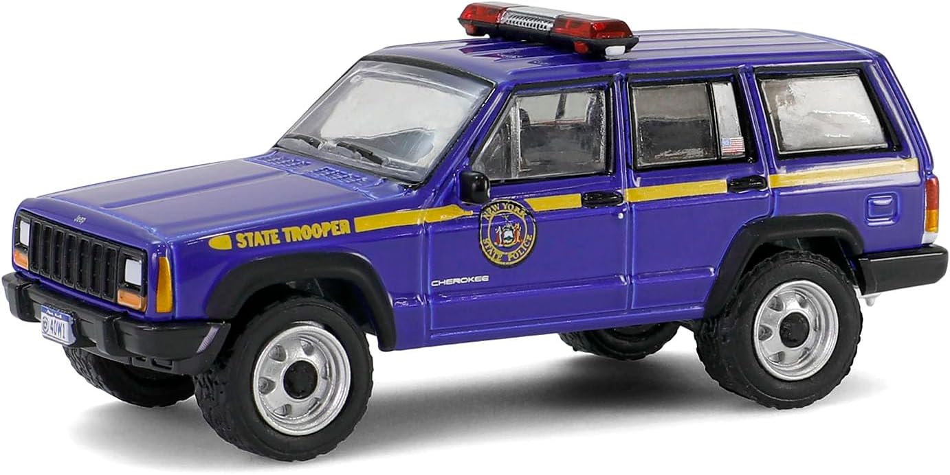 Truck 1/64 2001 Jeep Cherokee Trailer New York State Police Hot Pursuit Tow 32315-B