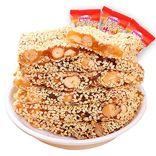 OUYANGHENGZHI Jiangsu Specialty Sticky and Chewy Peanut & Sesame Candy 花生芝麻牛皮糖 500g/17.6oz