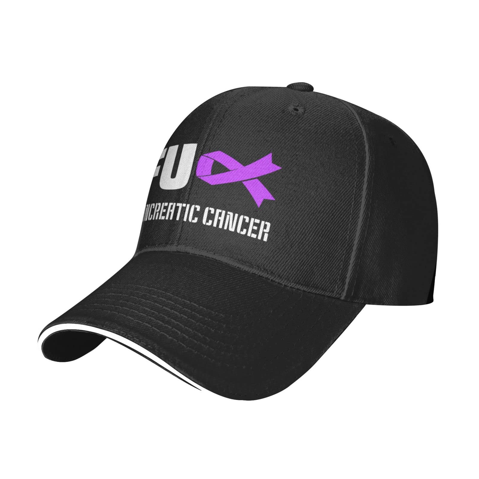 Relaxlama Fuck Pancreatic Cancer Awareness Trucker Hat Baseball Cap Adjustable Washed Dad Hat for Men Women