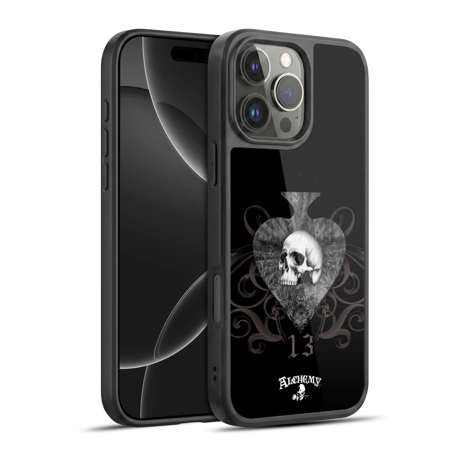 Coque Alchemy Gothic iPhone 16 Pro Max Imprimé Crâne et Cartes - 8