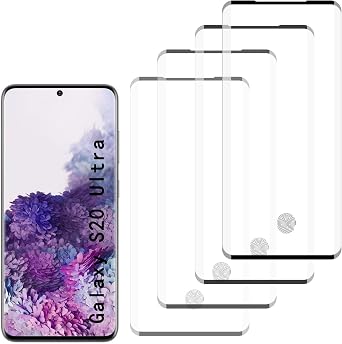 [4 Pack] Tempered Glass Screen Protector for Samsung Galaxy S20 Ultra | Tempered Glass, Scratch Resistant, Easy-Install, Bubble Free, Anti-Fingerprint