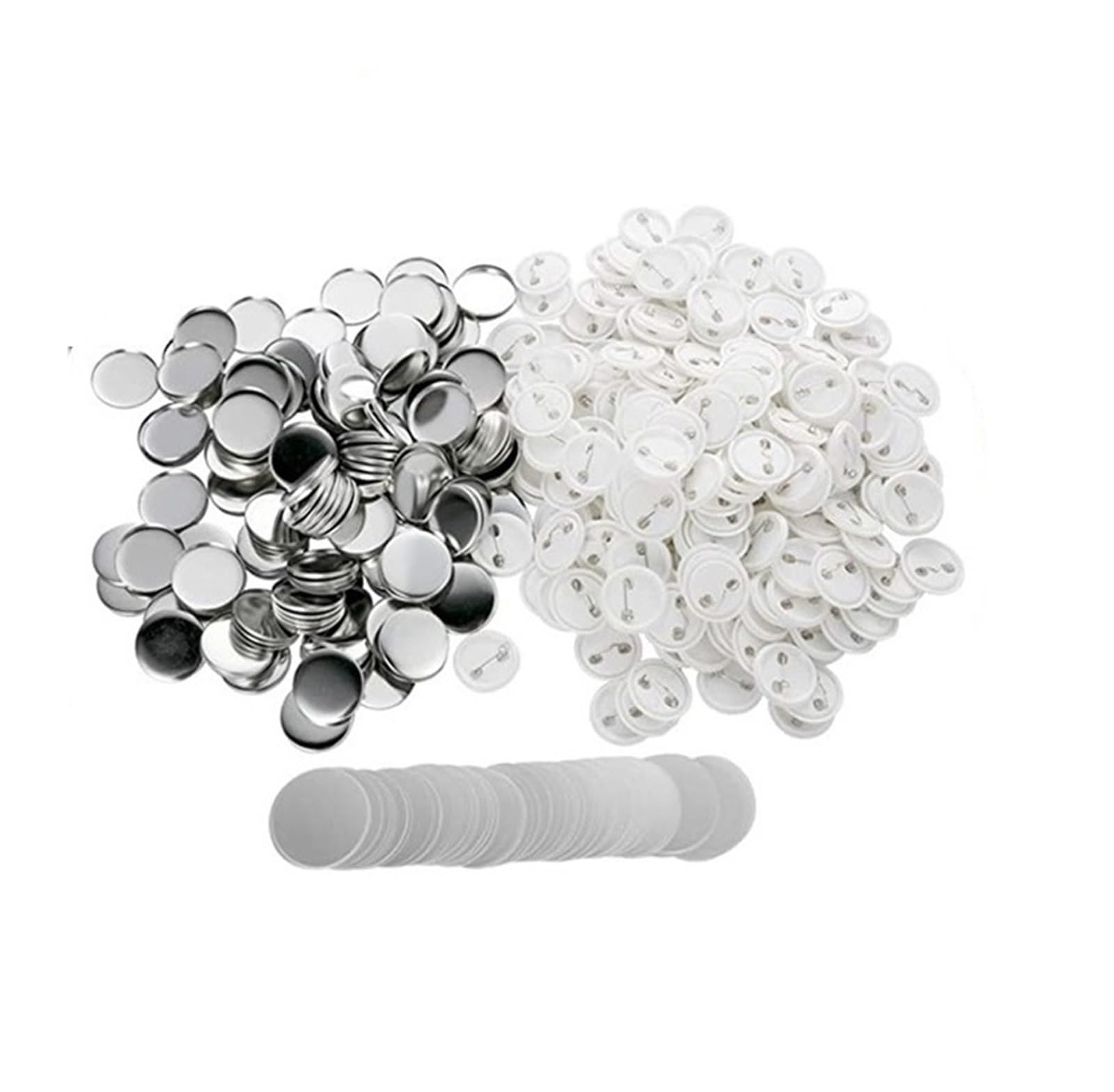 Puste części przycisku odznaki, 25 MM-58 MM DIY Pin zestaw do robienia guzików materiały eksploatacyjne maszyny odznak, z 100/300/500 sztuk,Lekki i stabilny(100 Pcs,75mm)