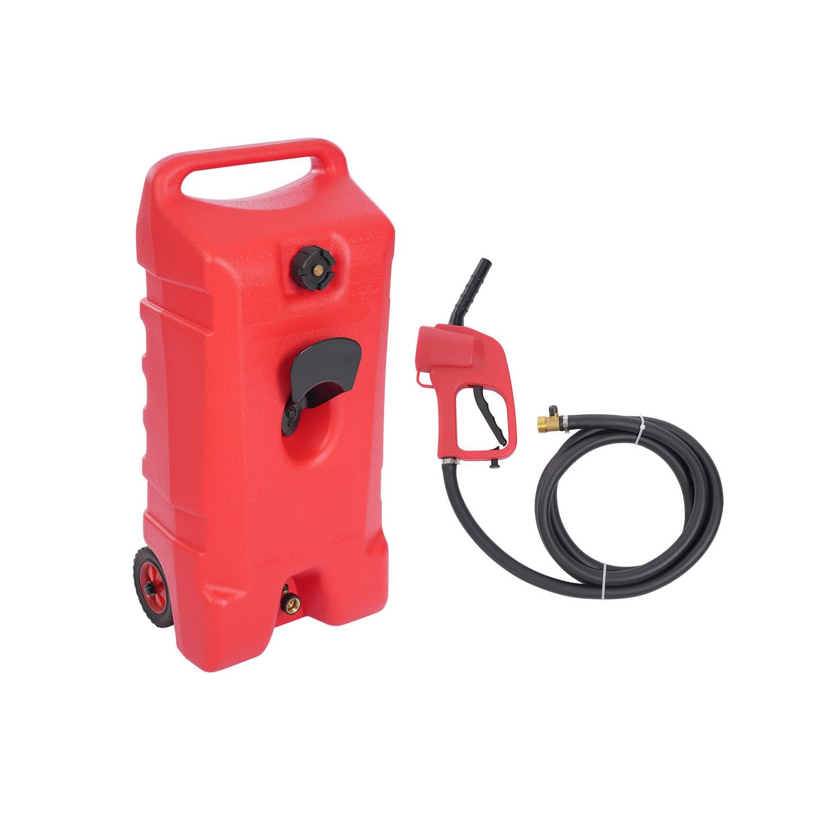 14 Gallon Marine Fuel Tank, Portable Fuel Tank with Wheels and 9.84ft Fuel Hose for Outboard Engine Boats, Free Standing Large Capacity Fueling System